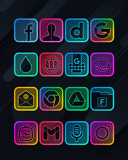 Lines Square - Neon icon Pack ekran görüntüsü