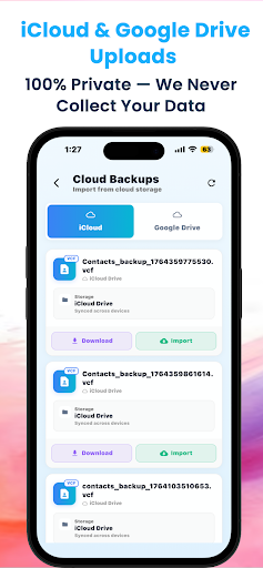 Contacts Backup ekran görüntüsü