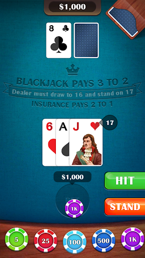 Blackjack 21: casino card game ekran görüntüsü