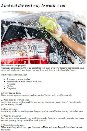 How to Wash a Car ekran görüntüsü