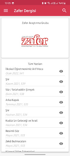 Zafer Dergisi ekran görüntüsü