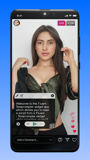 Fluent Teleprompter widget ekran görüntüsü