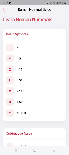 Roman Numerals Converter ekran görüntüsü