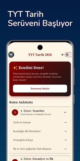 TYT Tarih Soruları 2026 ekran görüntüsü