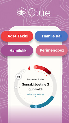 Clue Adet Döngüsü Takvimi ekran görüntüsü