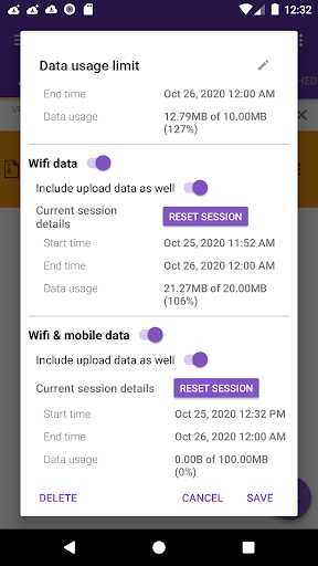 1DM Mobile data usage limit pl ekran görüntüsü