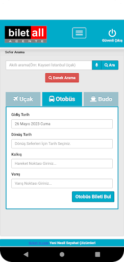 BiletAll Acente ekran görüntüsü