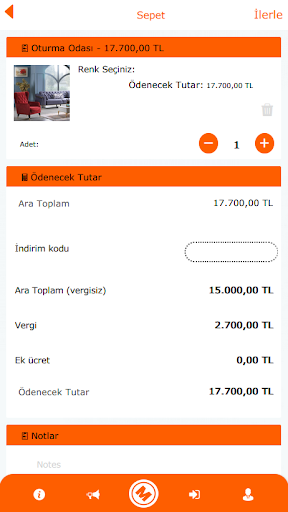 Mobilya ekran görüntüsü