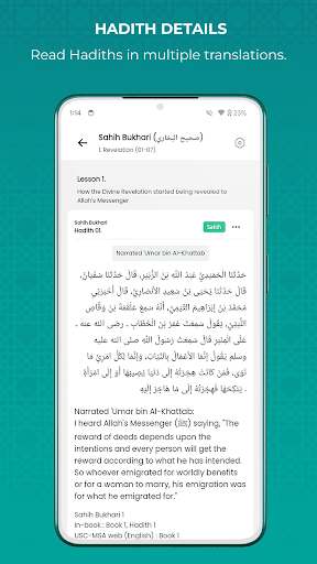 Daily Hadith Explorer ekran görüntüsü