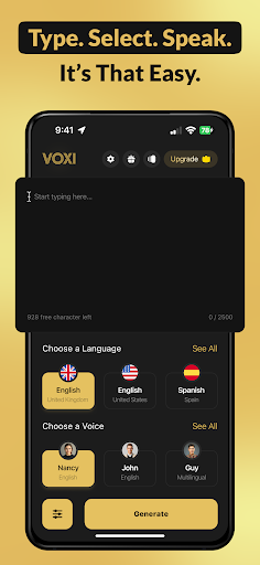 Voxi - Text to Speech ekran görüntüsü