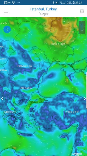 Hava tahmini uygulaması ekran görüntüsü