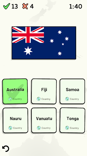 Countries of Oceania Quiz ekran görüntüsü