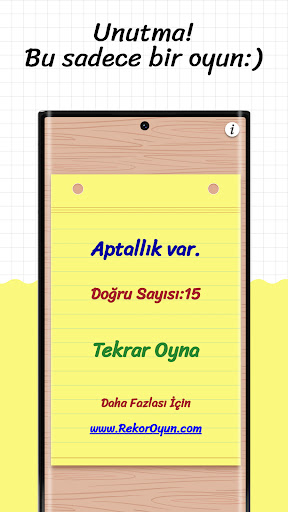 Aptallık Testi ekran görüntüsü