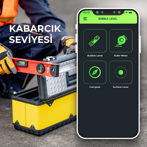 kabarcık seviyesi: su terazisi ekran görüntüsü