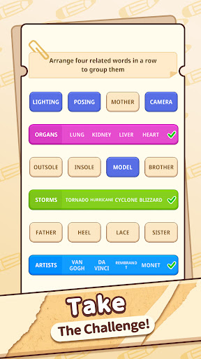 Associated Word Sort: Connect ekran görüntüsü