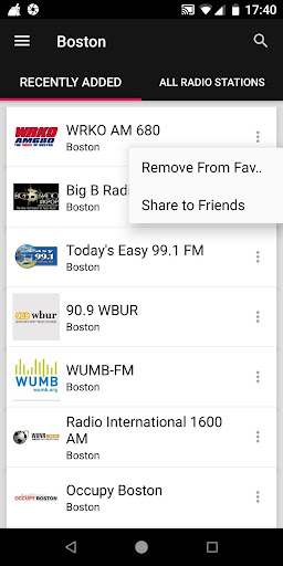 Boston Radio Stations -  USA ekran görüntüsü