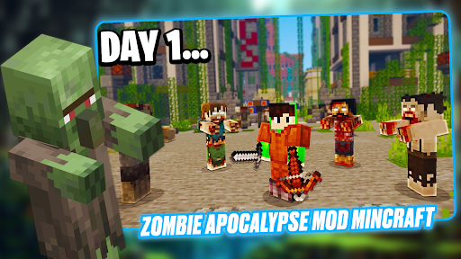 Zombie Apocalypse Mod Mincraft ekran görüntüsü