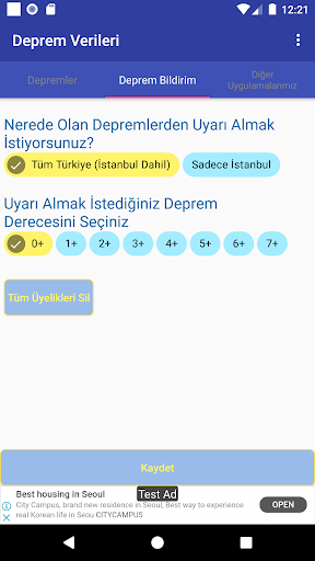 Türkiye Deprem Verileri ekran görüntüsü