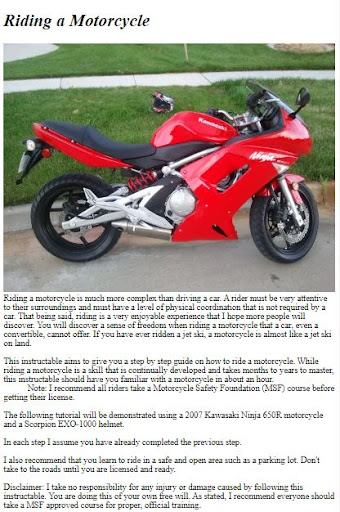 How to Ride a Motorcycle ekran görüntüsü