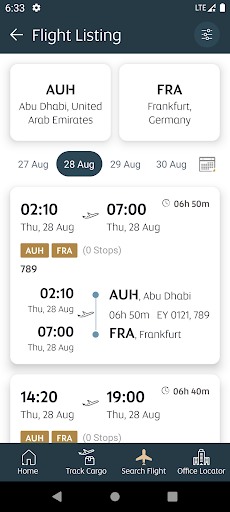 Etihad Cargo ekran görüntüsü