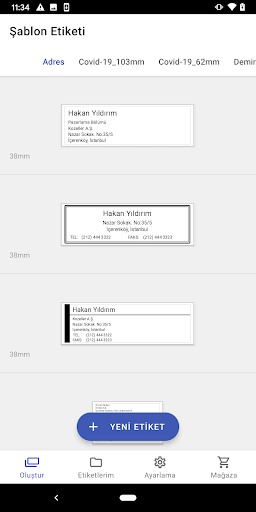 Brother iPrint&Label ekran görüntüsü