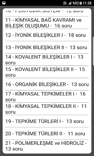 TYT ve AYT Kimya Soru Bankası ekran görüntüsü