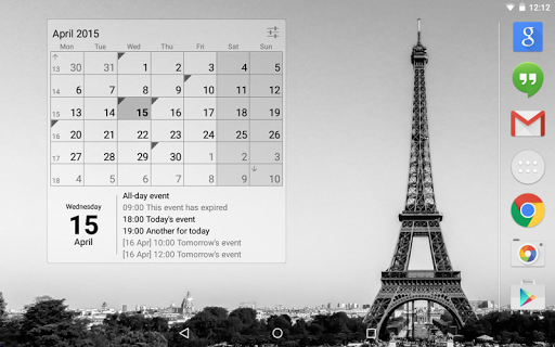 Calendar Widget Month + Agenda ekran görüntüsü