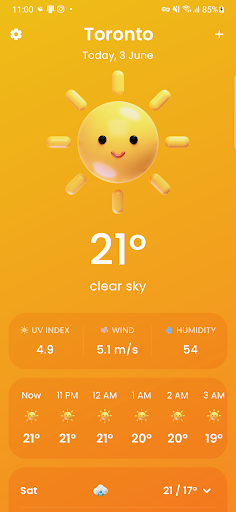 Sunny: Weather forecast ekran görüntüsü
