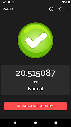 BMI BMR & Body Fat Calculator ekran görüntüsü