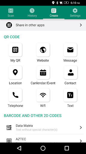 QR kod okuyucu, Barkod okuyucu ekran görüntüsü