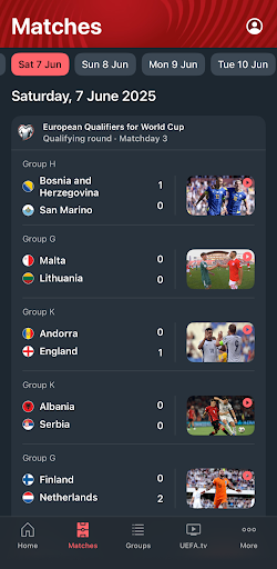 UEFA EURO & Nations League ekran görüntüsü