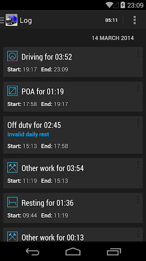 TruckerTimer ekran görüntüsü