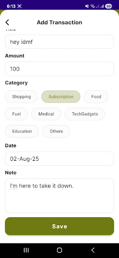 ExpenseBachat ekran görüntüsü