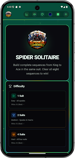 Spider Solitaire Offline Game ekran görüntüsü