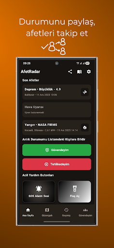 AfetRadar ekran görüntüsü