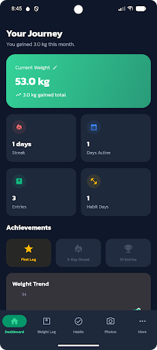 weight loss tracker ekran görüntüsü