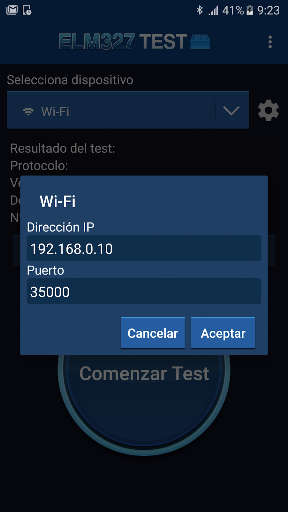 ELM327 Test ekran görüntüsü