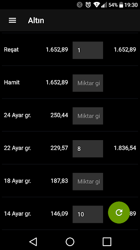 Altın Fiyatları ekran görüntüsü