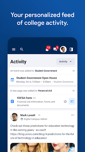 Columbia College myPortal ekran görüntüsü