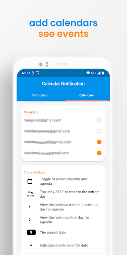 Calendar Notification ekran görüntüsü