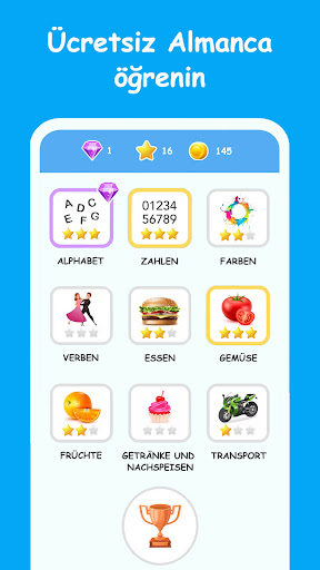 Almanca öğrenme programı ekran görüntüsü