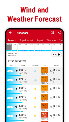 Windfinder: Rüzgar ve hava ekran görüntüsü