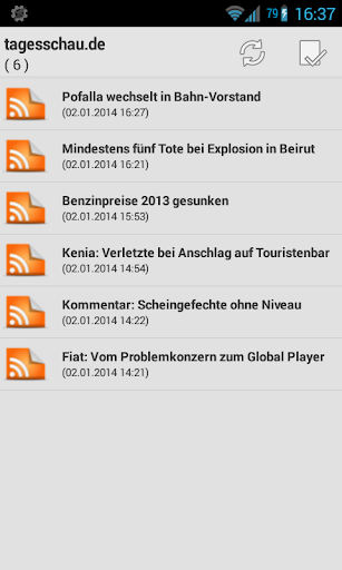 TTRSS-Reader ekran görüntüsü