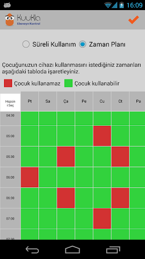 KuuKla Ebeveyn Kontrol ekran görüntüsü