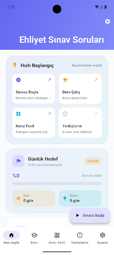 Ehliyet Sınav Soruları 2026 ekran görüntüsü