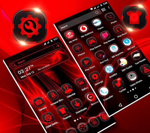 Dark Red Launcher Theme ekran görüntüsü