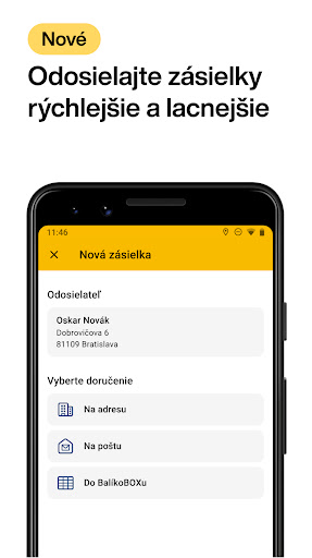 Slovenská pošta ekran görüntüsü