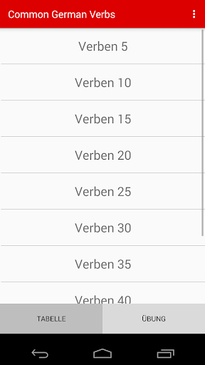 100 popüler Alman fiil ekran görüntüsü