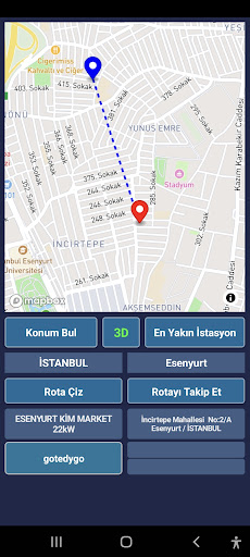 Araç şarj istasyonu ekran görüntüsü