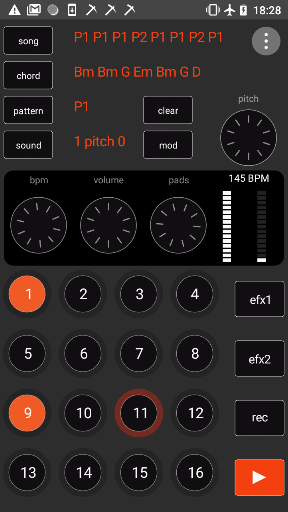 Sequencer 1: müzik düzenleyici ekran görüntüsü
